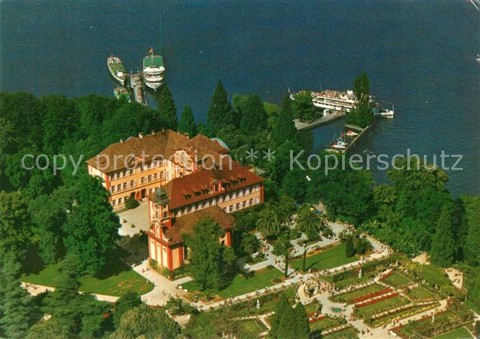 Insel Mainau Schloss Kirche Schlossterrasse Rosengarten Fliegeraufnahme