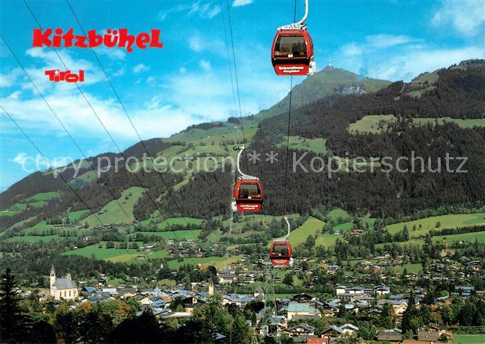Kitzbuehel Tirol mit Kitzbueheler Horn Bergbahn Neue Hahnenkammbahn