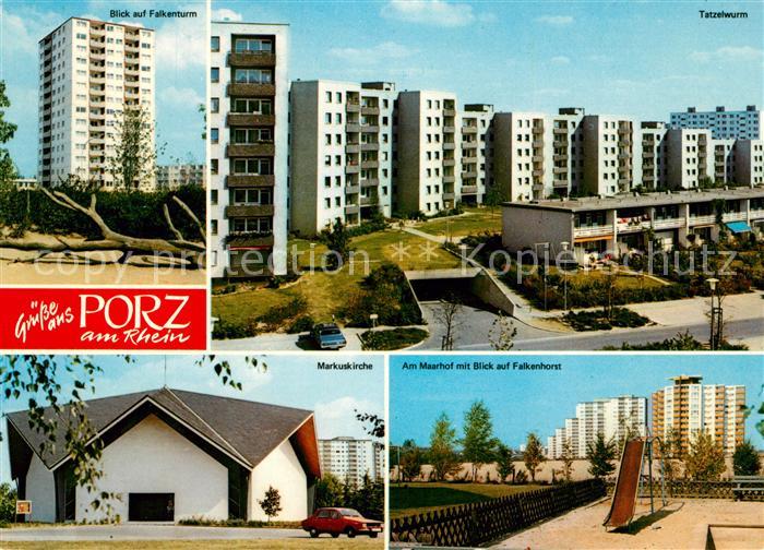 Porz Koeln Falkenturm Tatzelwurm Maarhof Falkenhorst Markuskirche Siedlung Hochh