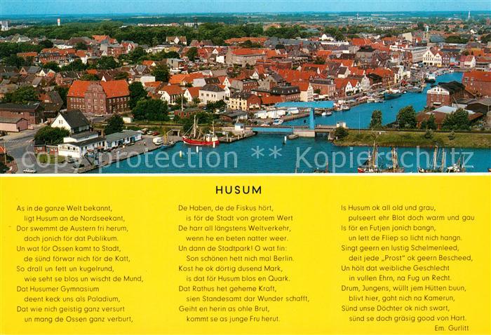 Husum Nordfriesland Hafen Stadtpanorama Fliegeraufnahme Gedicht