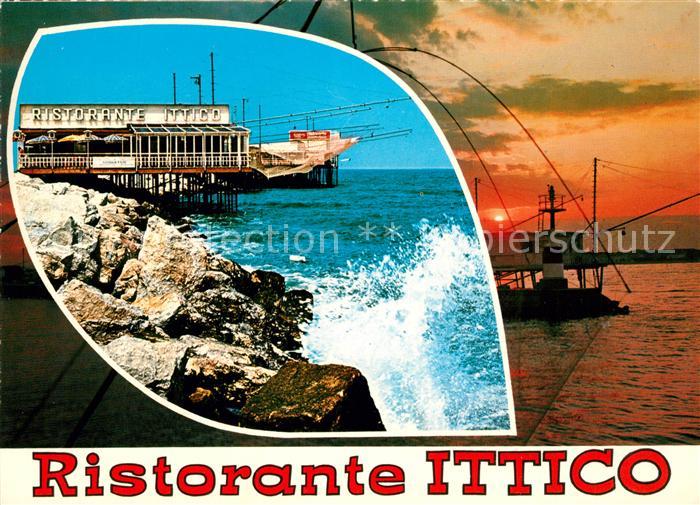 Rimini Ristorante Ittico Brandung Kueste Sonnenuntergang