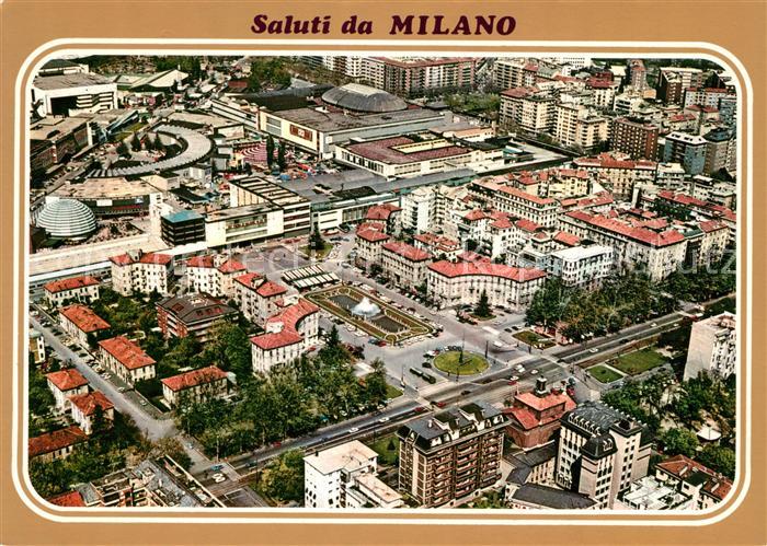 Milano Piazza Giulio Cesare e Fiera Campionaria veduta aerea