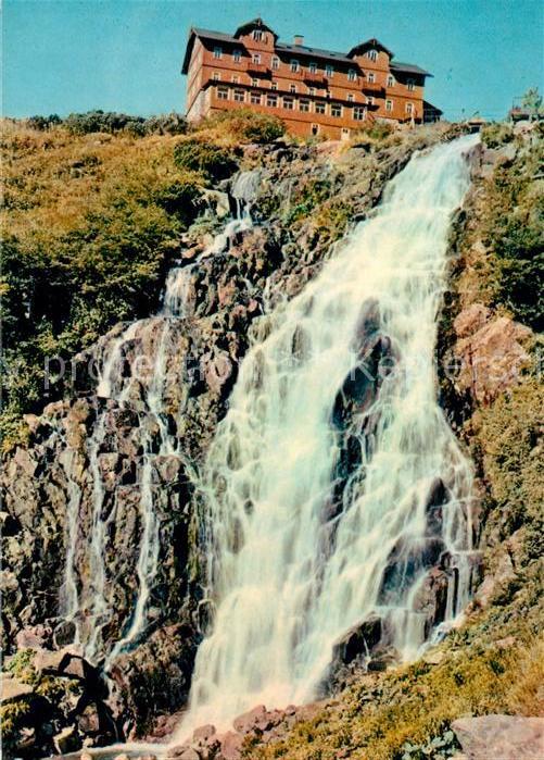 Spindleruv Mlyn Spindlermuehle Labsky vodopad Labska bouda Bergbaude Wasserfall
