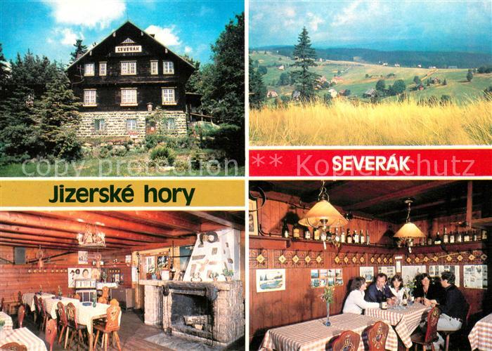 Hrabetice Jizerske hory Severak Turisticka chata Touristenhaus Landschaftspanora