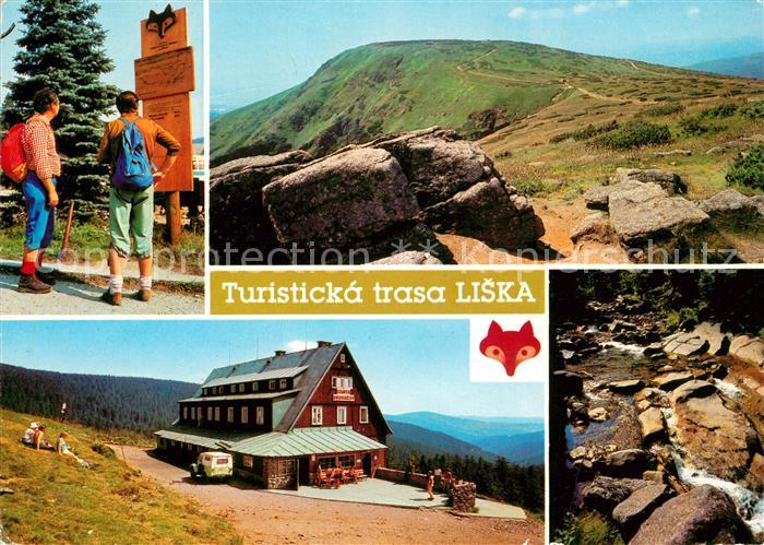 Krkonose Harrachov Turisticka trasa liska Zapadni Krkonose Landschaftspanorama W