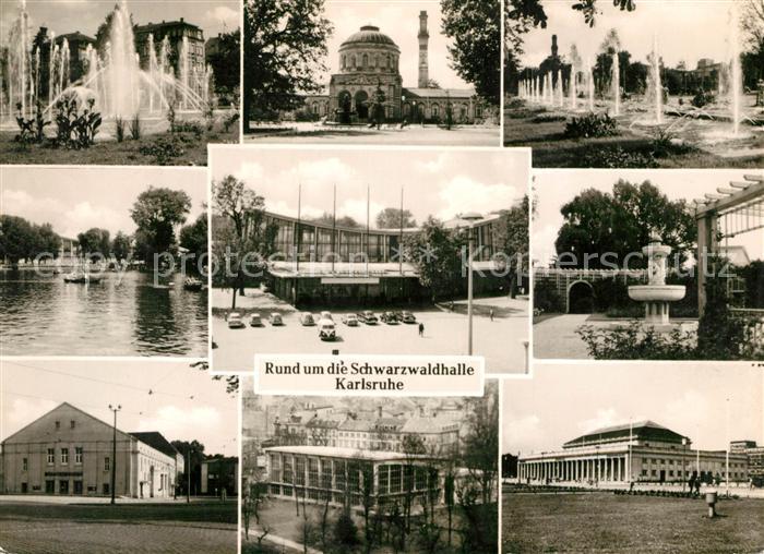 Karlsruhe Baden Rund um die Schwarzwaldhalle Wasserspiele Stadtgarten Staatsthea