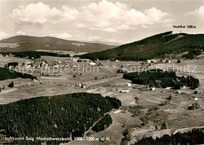 Saig Schwarzwald Luftkurort mit Blick zum Hochfirst Fliegeraufnahme Thorbecke Lu