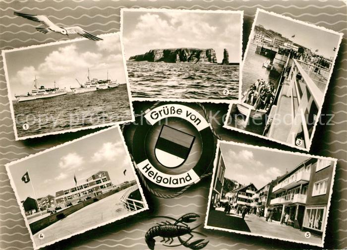 Insel Helgoland Seebaederschiffe Nordspitze Lange Anna Landungsbruecke Kurhaus U