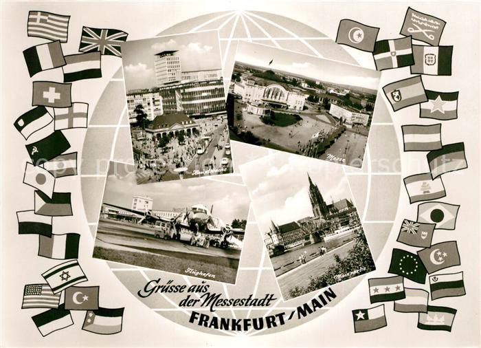 Frankfurt Main Hauptwache Flughafen Messe Mainpartie Dom Flaggen