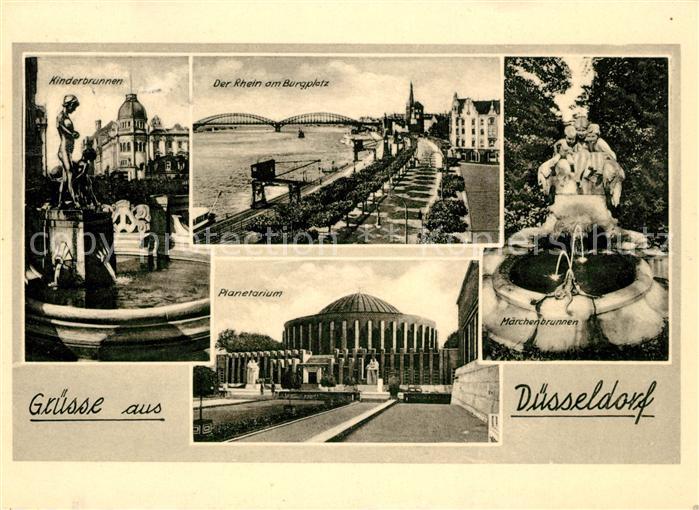 Duesseldorf Kinderbrunnen Rhein am Burgplatz Planetarium Maerchenbrunnen