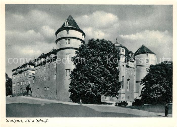 Stuttgart Altes Schloss Kupfertiefdruck