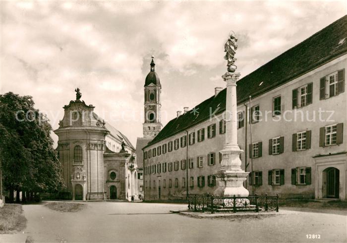 Ochsenhausen Ehemalige Benediktiner Reichsabtei Kloster Kirche Mariensaeule