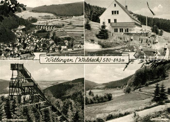 Willingen Sauerland Gesamtansicht Viadukt Haus Monopol Muehlenkopfschanze Skispr