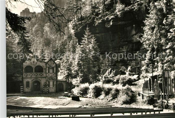 Rathen Saechsische Schweiz Felsenbuehne