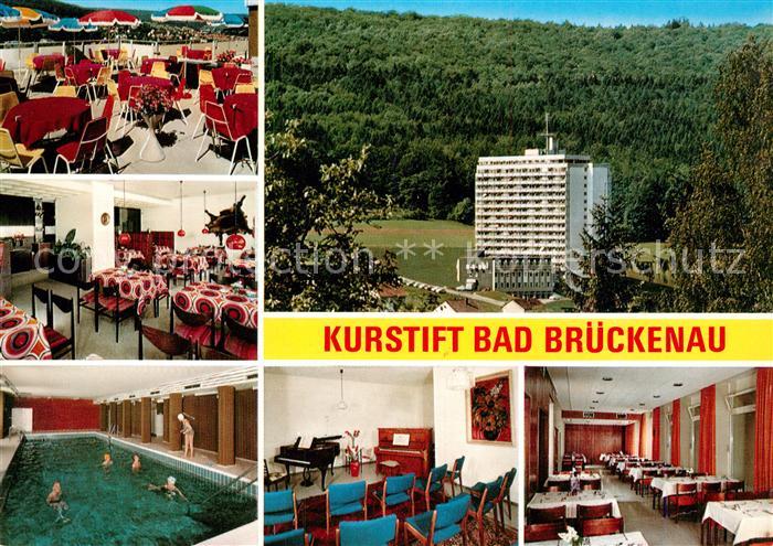 Bad Brueckenau Kurstift mit Cafe Restaurant Terrasse Hallenbad Musikzimmer