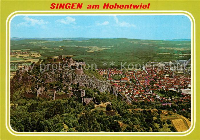 Singen Hohentwiel Fliegeraufnahme mit Ruine
