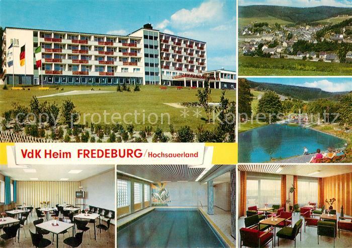 Fredeburg Schmallenberg VdK Erholungsheim Panorama TV Raum Hallenbad Weiher Aufe