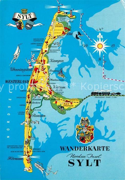 Insel Sylt Wanderkarte