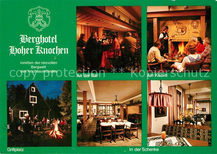Westfeld Sauerland Berghotel Hoher Knochen Bar Kamin Grillplatz Schenke
