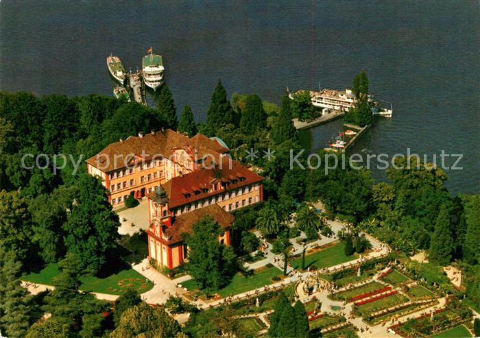 Insel Mainau Schloss Kirche Schlossterrasse Rosengarten Fliegeraufnahme