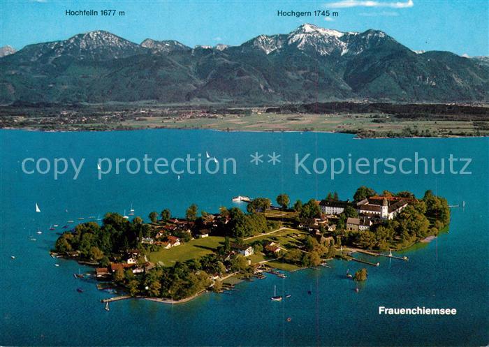 Fraueninsel Chiemsee Fliegeraufnahme mit Kloster Frauenwoerth