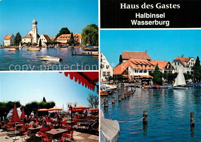 Wasserburg Bodensee Restaurant Haus des Gastes Bootshafen Terrasse