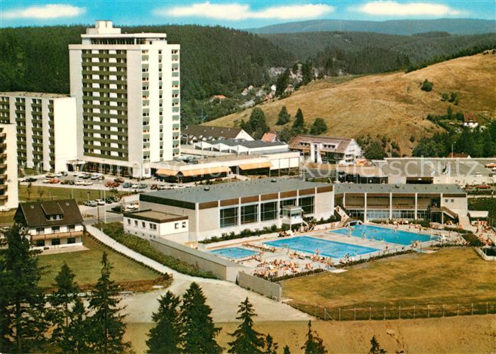 Altenau Harz Teilansicht mit Freibad Fliegeraufnahme