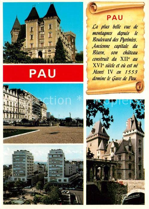 Pau 64 La plus belle vue de montagnes depuis le Boulevard des Pyrenees Ancienne