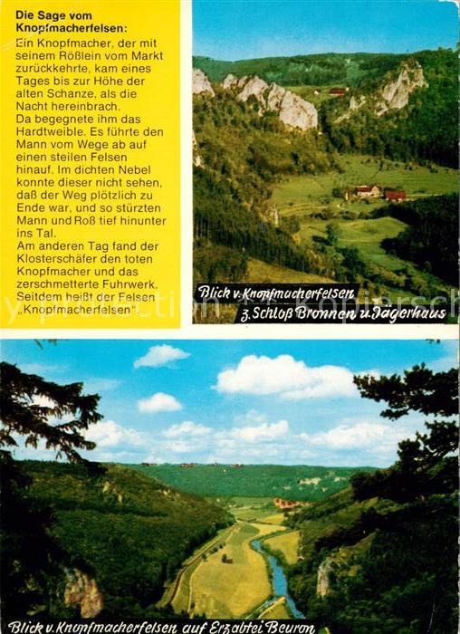 Beuron Donautal Blick vom Knopfmacherfelsen Schloss Bronnen Erzabtei Beuren