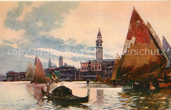 Venezia Venedig Panorama Molo Kuenstlerkarte