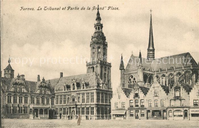 Furnes Veurne West-Vlaanderen Belgie Tribubanl Grand Place