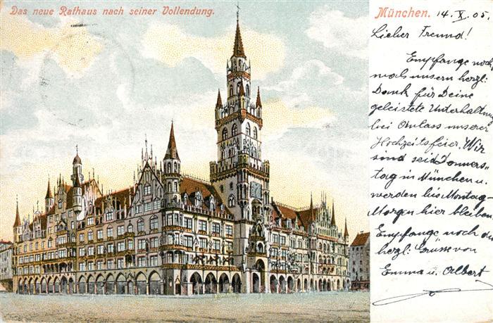 Muenchen Neues Rathaus nach Vollendung