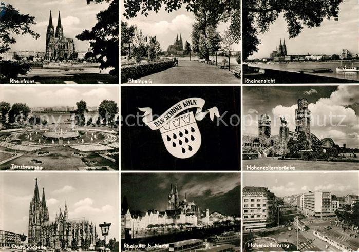 Koeln Rhein Rheinfront Rheinpark Dom Hohenzollernbruecke Hohenzollernring Rheinu