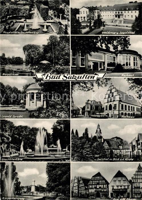 Bad Salzuflen Hauptallee Leuchtfontaene Kurhaus Kurparksee Rathaus