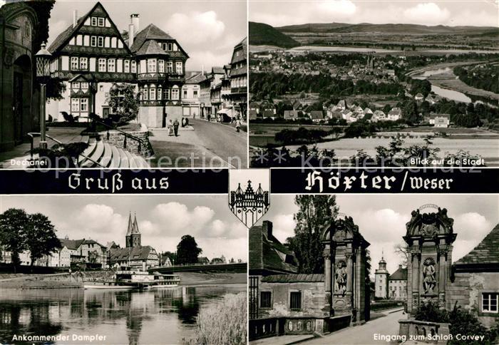 Hoexter Weser Dampfer Dechanei Panorama Corvey