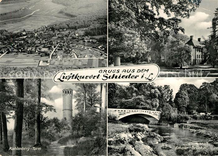 Schieder-Schwalenberg Fliegeraufnahme Schloss Kohlenberg Turm Emmer Bruecke