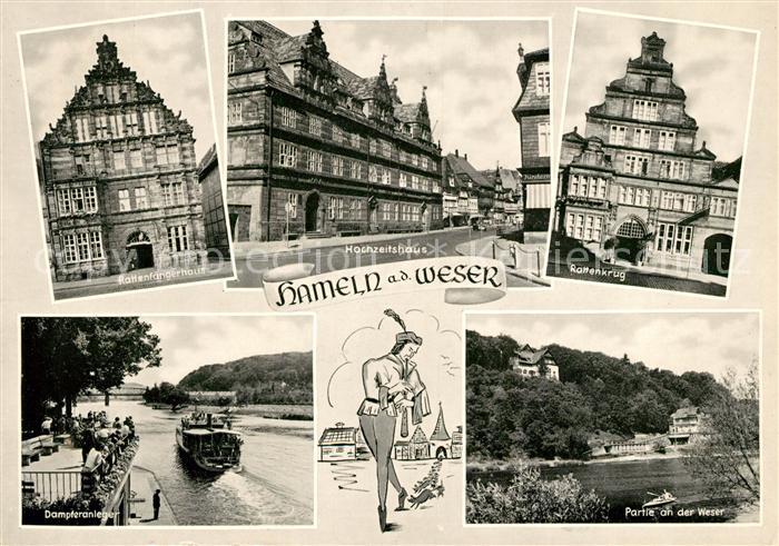 Hameln Weser Hochzeithaus Rattenkrug Rattenfaengerhaus Anleger