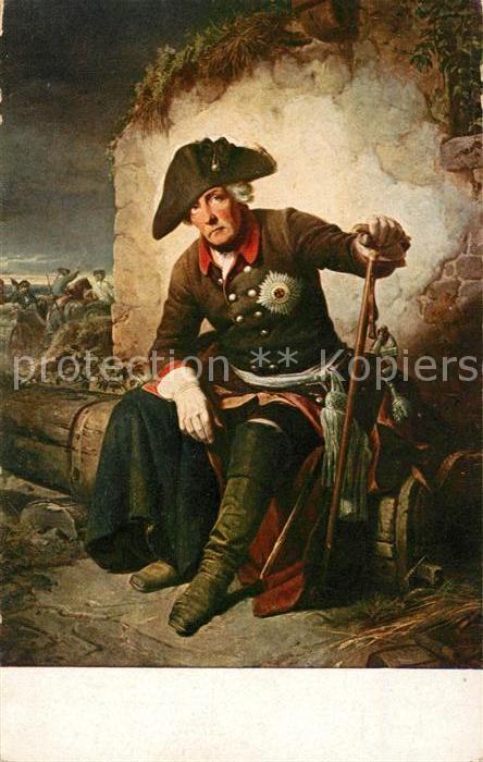 Kuenstlerkarte Schrader Friedrich der Grosse nach Kollin