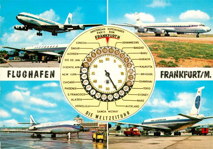 Flugzeuge Zivil Flughafen Frankfurt am Main Weltzeituhr