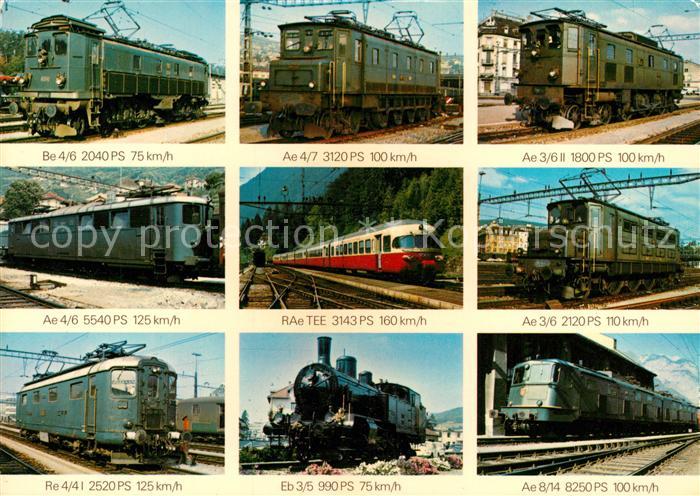 Lokomotive Schweiz Be 4/6 2040 PS Ae 8/14 8250 PS Re 4/41 2520 PS