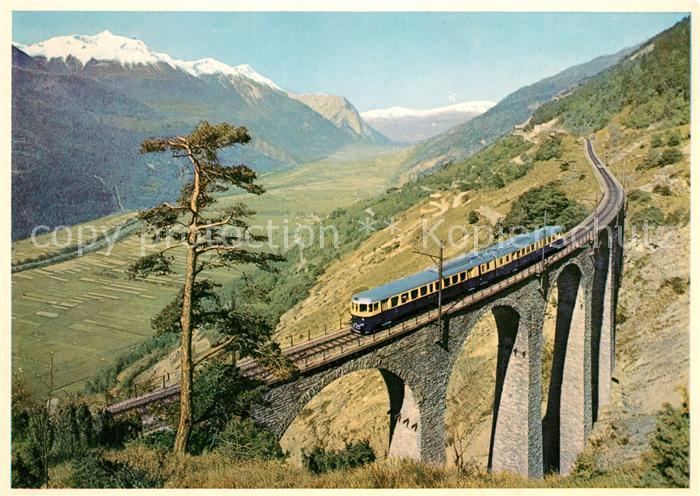 Eisenbahn Blauer Pfeil Loetschbergbahn Suedrampe Wallis
