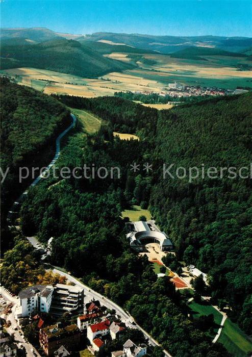Bad Wildungen Wandelhalle Reinhardshausen im Hintergrund Fliegeraufnahme