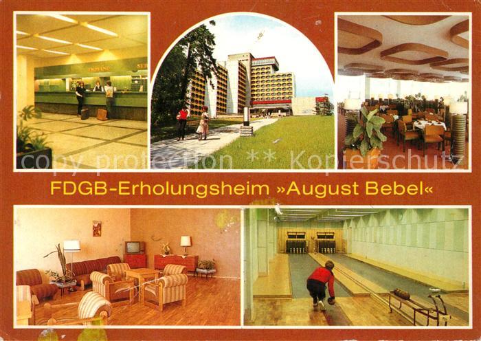 Friedrichroda FDGB Erholungsheim August Bebel Empfangshalle Cafe Fernsehraum Keg