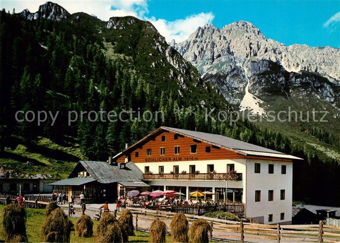 Fulpmes Tirol Schlicker Alm im Stubaital mit Ampferstein Stubaier Alpen