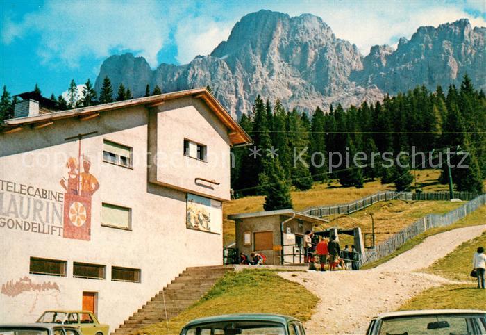 Karerpass Suedtirol Gondellift Laurin mit Rosengarten Dolomiten