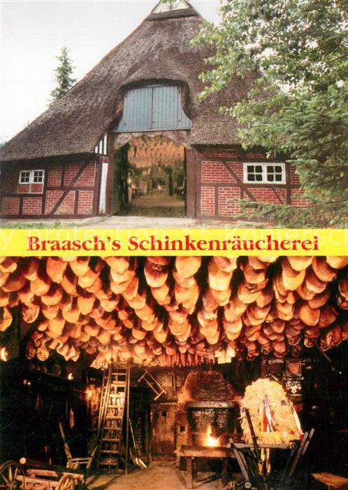 Harmsdorf Holstein Braasch Schinkenraeucherei seit 1663 Holsteinische Raeucherka