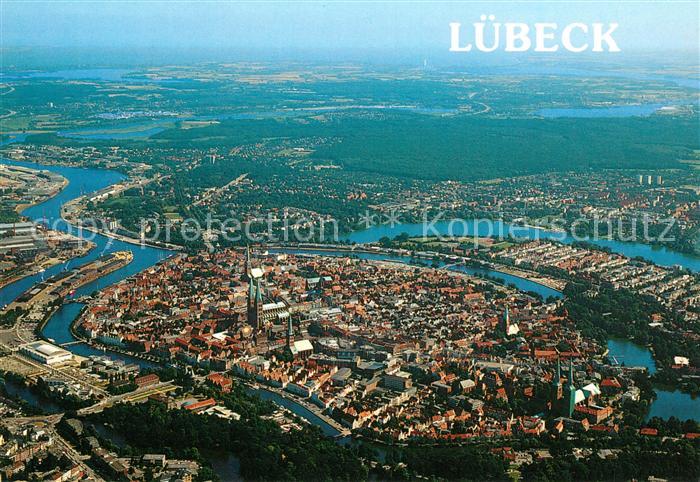 Luebeck Hansestadt Fliegeraufnahme