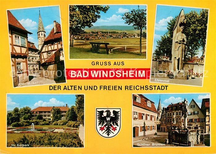 Bad Windsheim Alter Winkel Altstadt Fachwerkhaeuser Ehrenmal Kurpark Schoener Br