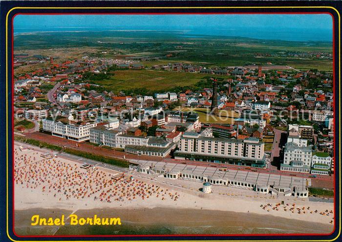 Borkum Strandpromenade mit LVA Nordseeklinik Fliegeraufnahme