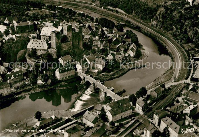 Runkel Lahn mit Burg Fliegeraufnahme